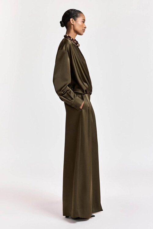 Essentiel Antwerp Wide-Leg-Hose Khaki
