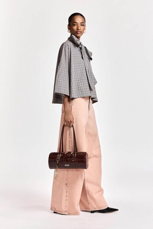 Essentiel Antwerp Bluse mit Schleifenkragen Steel