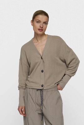 10Days V-Ausschnitt Mesh Cardigan fog