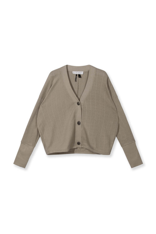 10Days V-Ausschnitt Mesh Cardigan fog