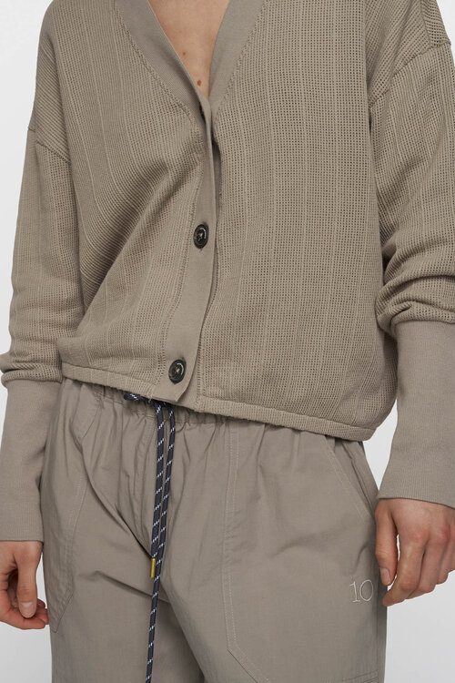 10Days V-Ausschnitt Mesh Cardigan fog