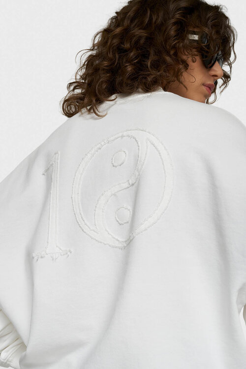 10Days Baseball-Sweater Yin Yang Ecru