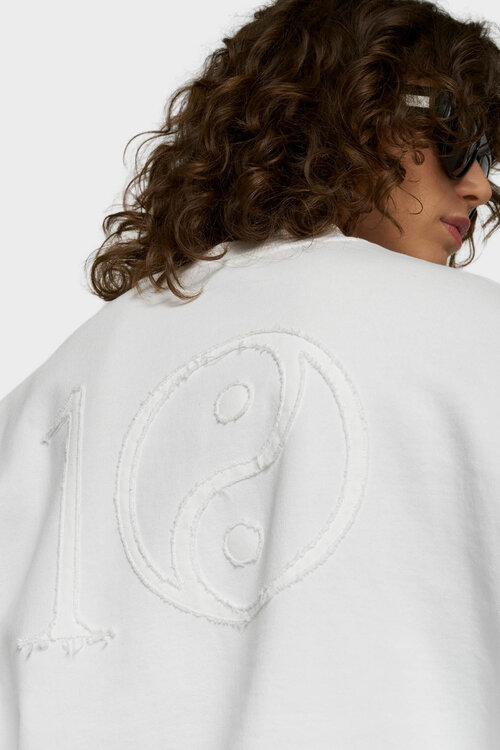 10Days Baseball-Sweater Yin Yang Ecru