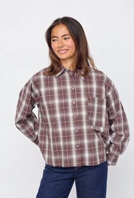 Sister Point Irene Bluse Karo Bordeaux