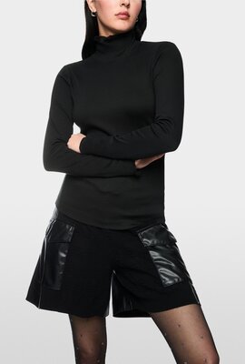 Marc Cain T-Shirt mit Turtle Neck Schwarz