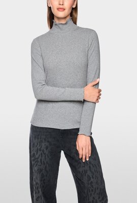 Marc Cain T-Shirt mit Rollkragen grau