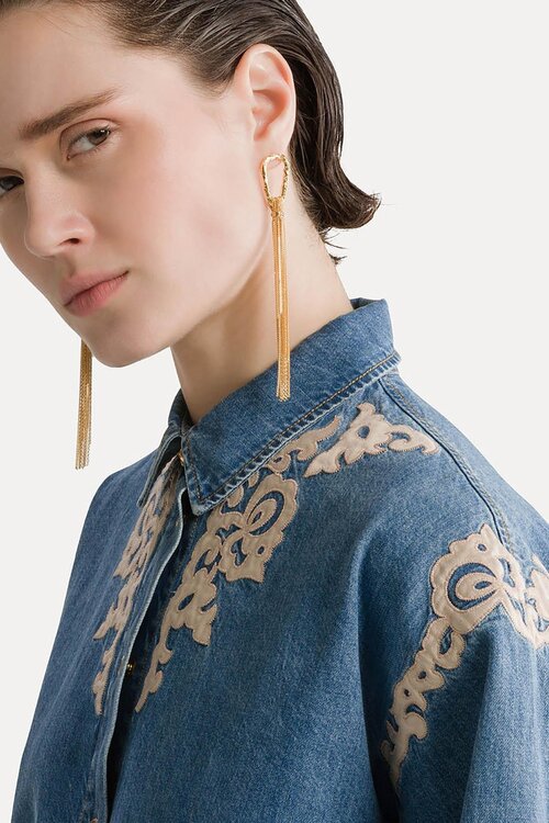 Forte_Forte Jeans Boxy-Hemd