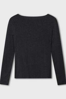 10Days Langarmshirt Modal Anthrazit