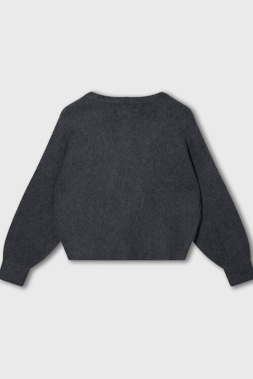 10Days hairy knit Strickjacke antra