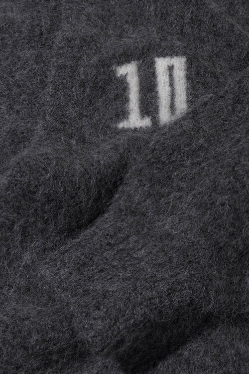10Days hairy knit Strickjacke antra