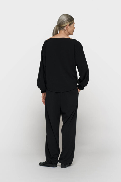 10Days Gürtelhose Krepp schwarz