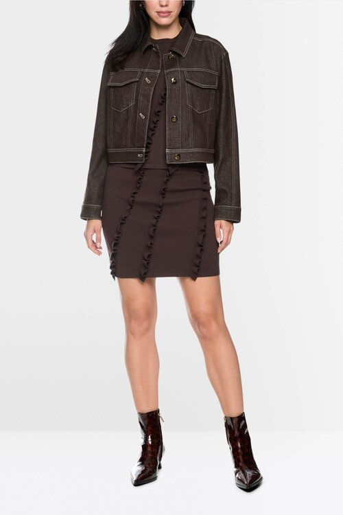Marc Cain kurze Jeansjacke braun