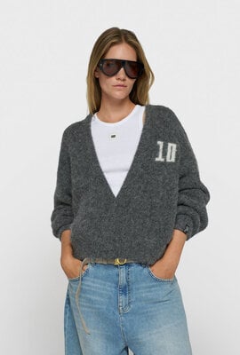 10Days hairy knit Strickjacke antra