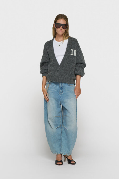 10Days hairy knit Strickjacke antra