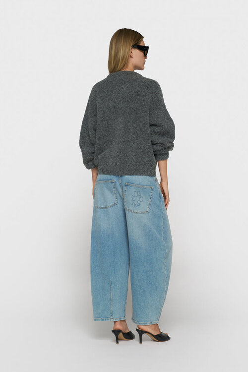 10Days hairy knit Strickjacke antra