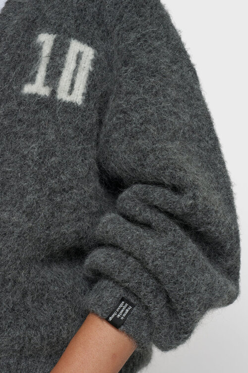 10Days hairy knit Strickjacke antra