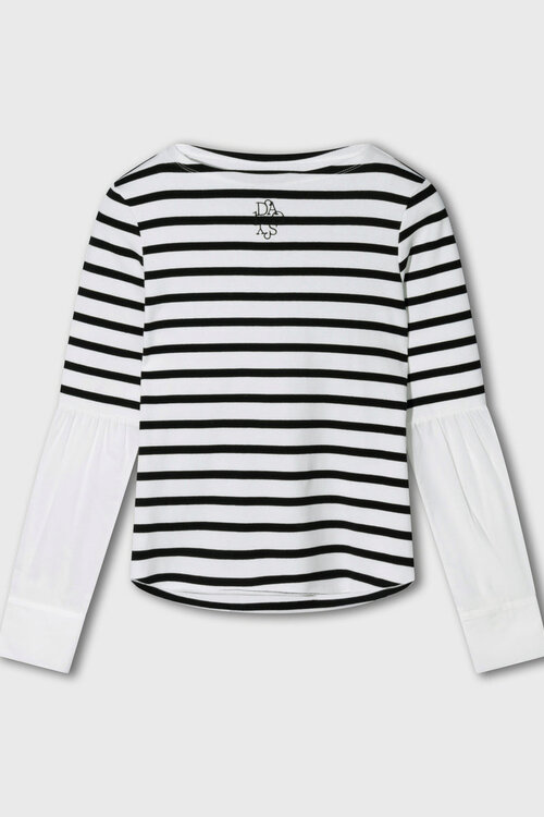 10Days Langarmshirt Streifen Ecru