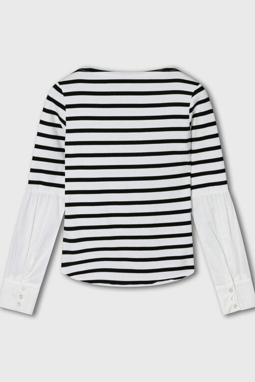 10Days Langarmshirt Streifen Ecru