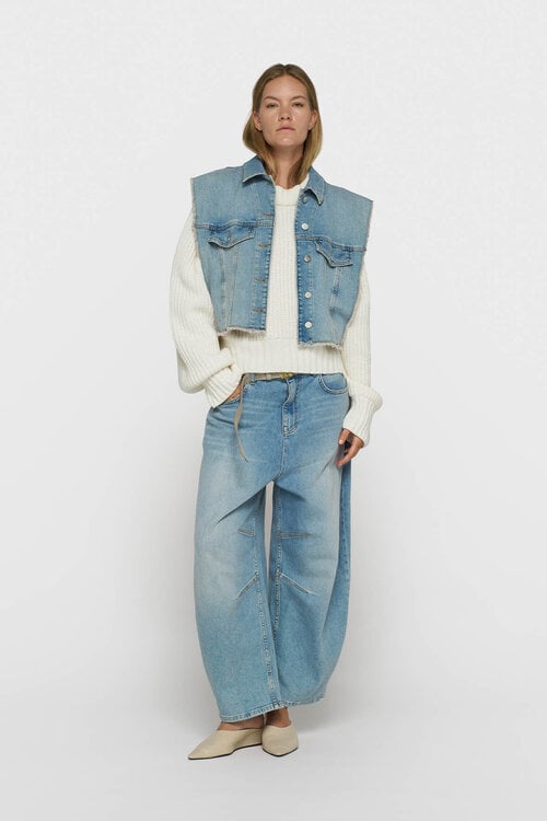 10Days wide tapered Denimhose blau