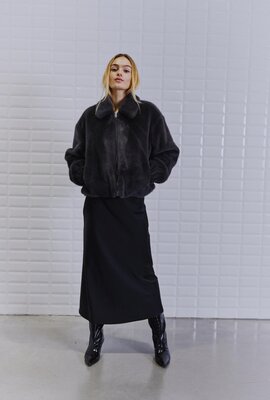WITHBLACK WBLNOHR FAUX FUR JACKET grau