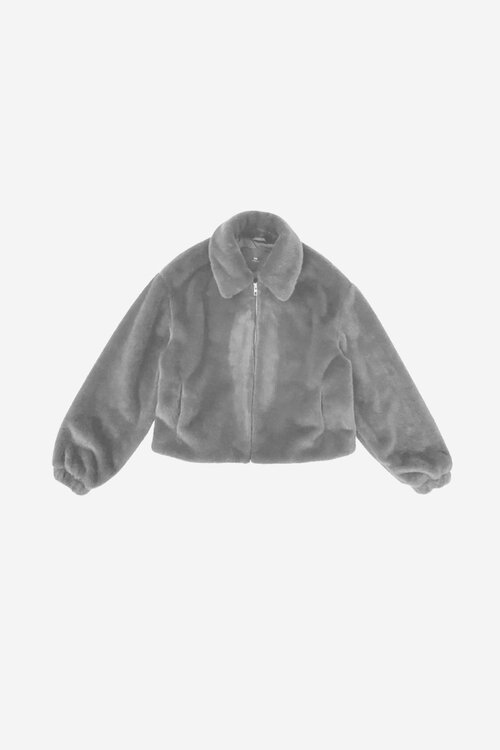 WITHBLACK WBLNOHR FAUX FUR JACKET grau