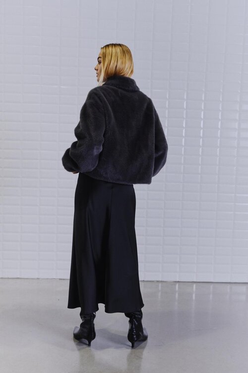 WITHBLACK WBLNOHR FAUX FUR JACKET grau
