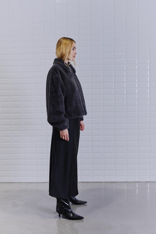 WITHBLACK WBLNOHR FAUX FUR JACKET grau