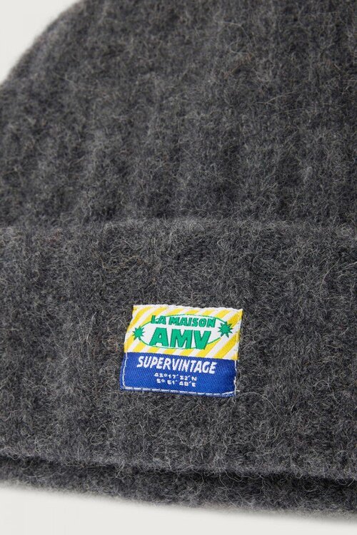 American Vintage Graue Strickmütze