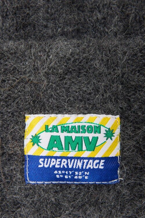American Vintage Graue Strickmütze
