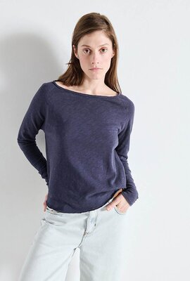 American Vintage Marineblaues Hemd