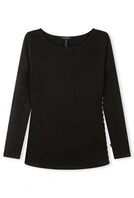 10Days Schwarzes THE BOAT NECK TEE