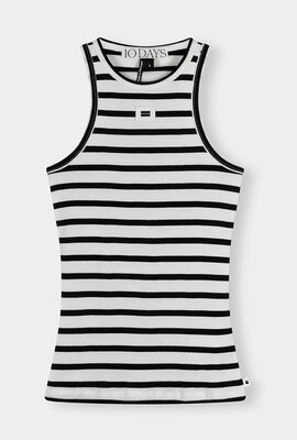 10Days white/black DAS TANKTOP STREIFEN