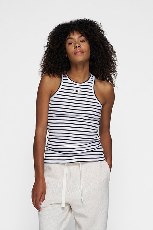 10Days white/black DAS TANKTOP STREIFEN