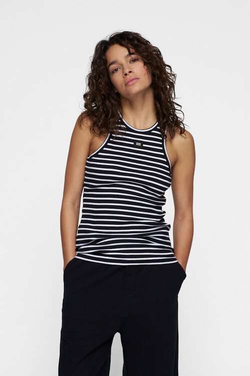 10Days Black/White DAS TANKTOP STREIFEN