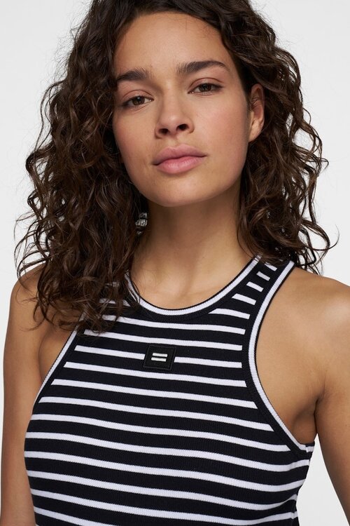 10Days Black/White DAS TANKTOP STREIFEN