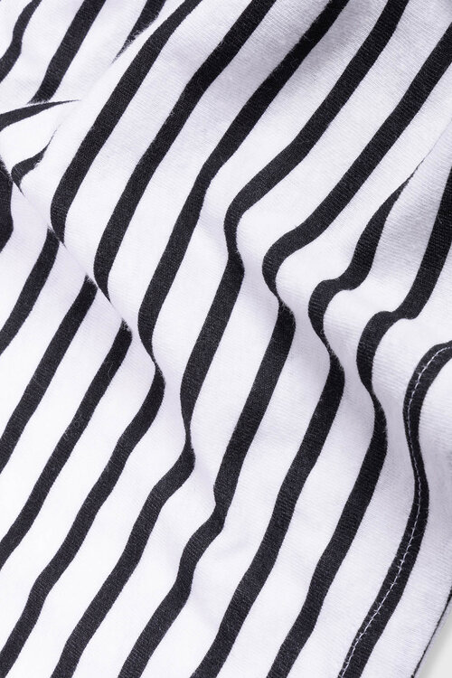 10Days white/black DAS KLEINE T-SHIRT LEINEN STREIFEN