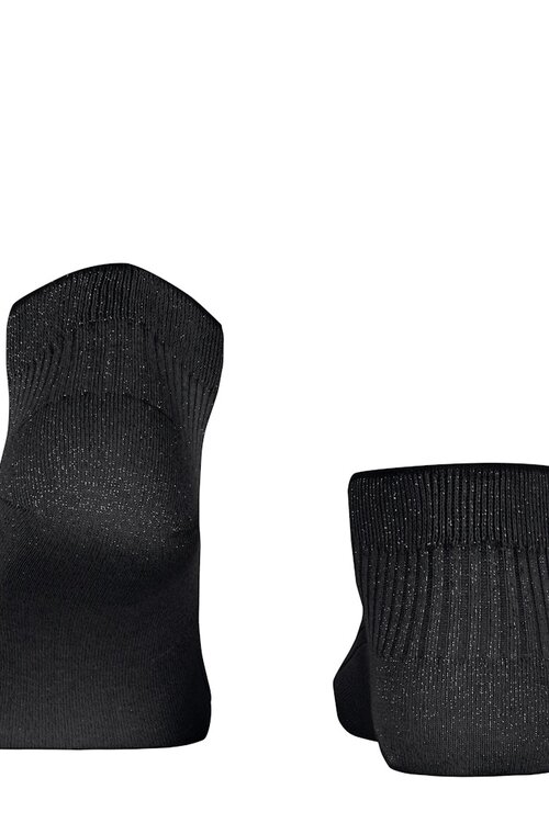 Falke Schwarze Rippsocken Glänzend