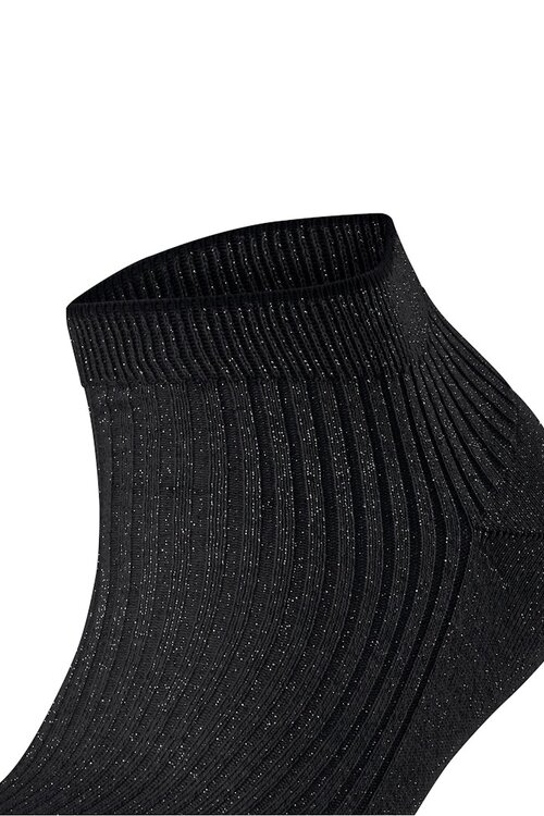 Falke Schwarze Rippsocken Glänzend