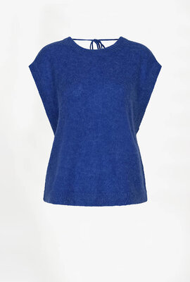 Dante 6 Blauer Enoha Pullover mit offenem Rücken