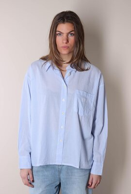 American Vintage Blau/weiße Bluse