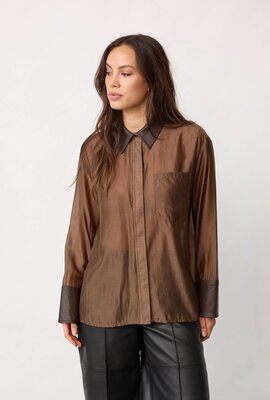 Co'couture Dunkelbraune Kawa Bluse