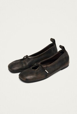 ALOHAS Braune Rosalind Leder-Ballerinaschuhe