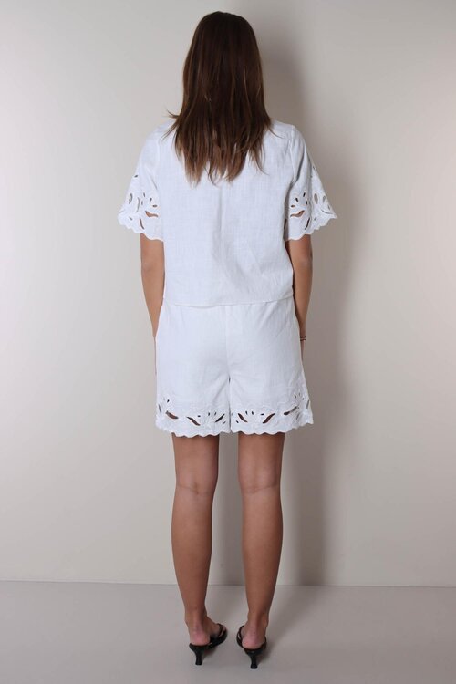 Co'couture Weißer Lita Leinen-Shorts