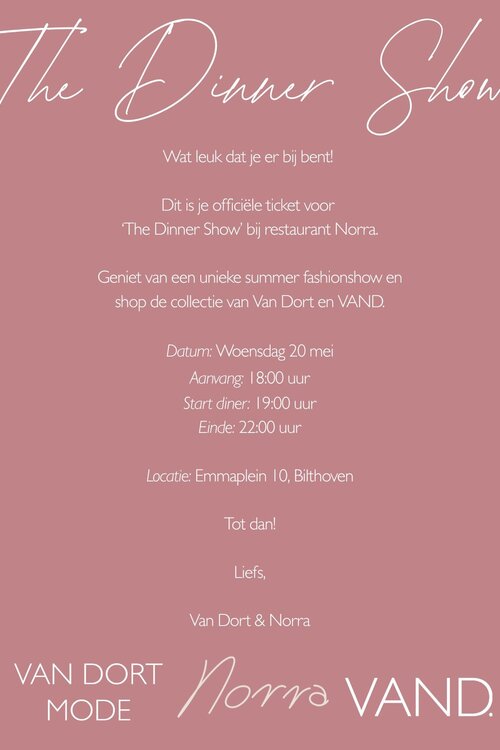Van Dort Mode Van Dort x Norra Dinnershow