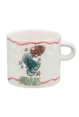 Anna & Nina Weiße Zodiac Aquarius Teetasse