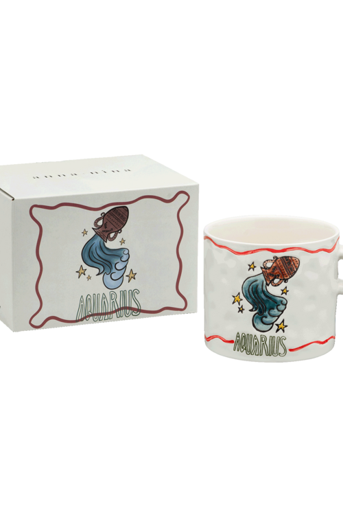 Anna & Nina Weiße Zodiac Aquarius Teetasse