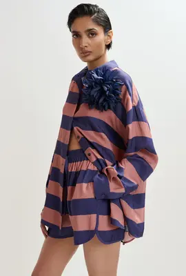 Essentiel Antwerp Indigo Oversized Bluse