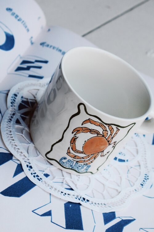 Anna & Nina Weiße Zodiac Krebs Teetasse