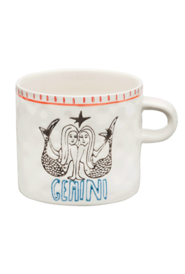 Anna & Nina Weiße Zodiac Gemini Teetasse