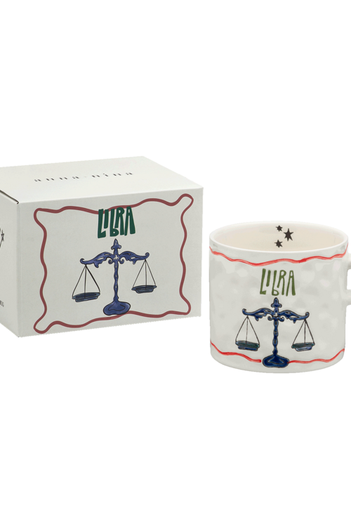 Anna & Nina Weiße Zodiac Waage Teetasse